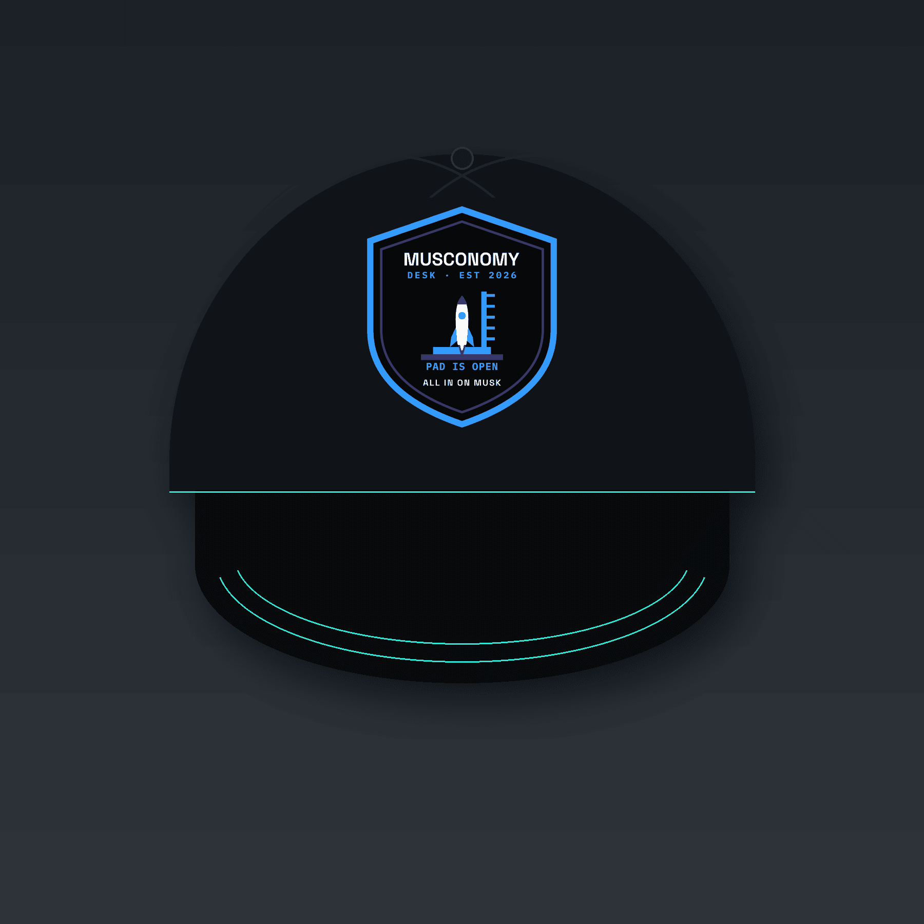 Pad Is Open Shield Hat mockup