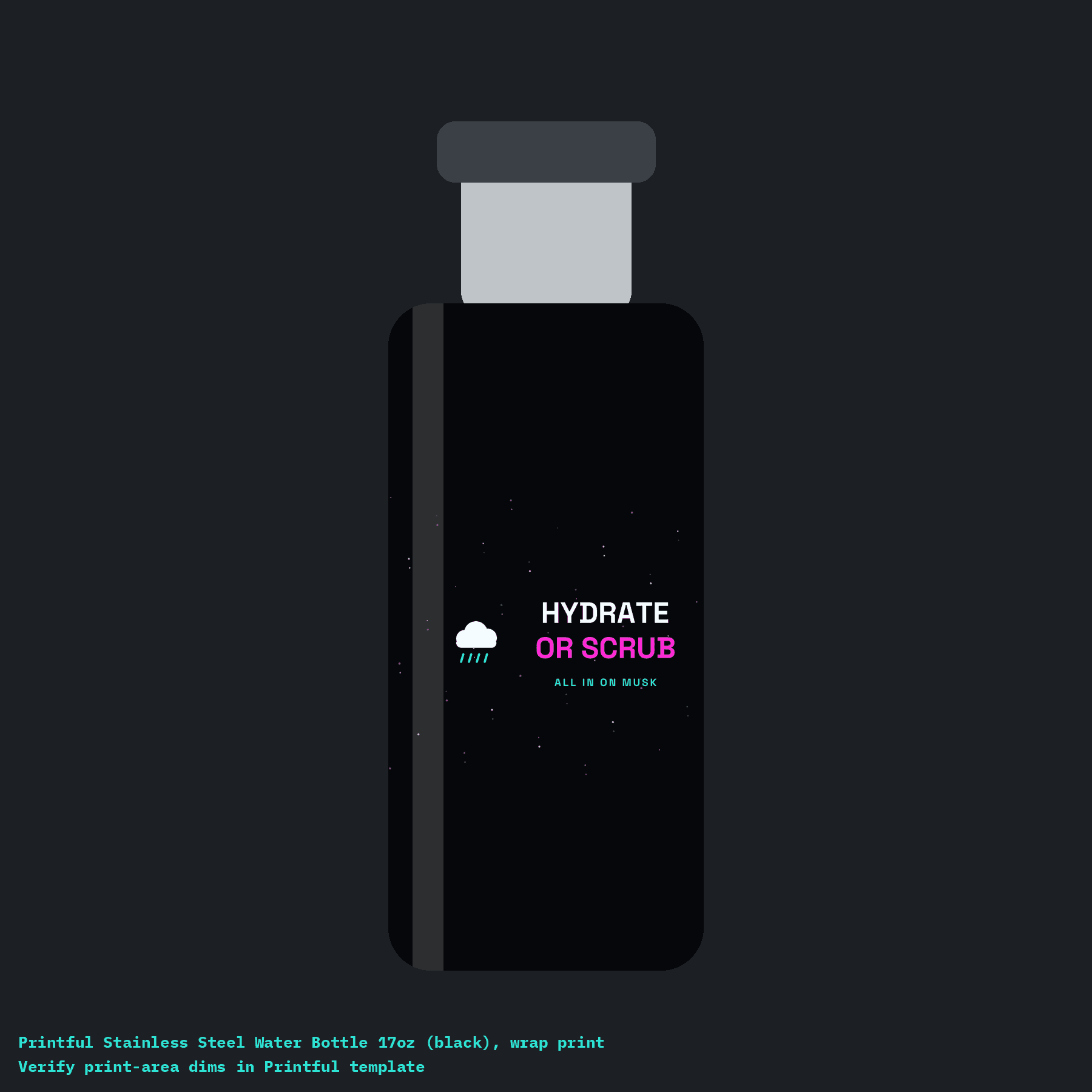 Hydrate or Scrub Bottle mockup