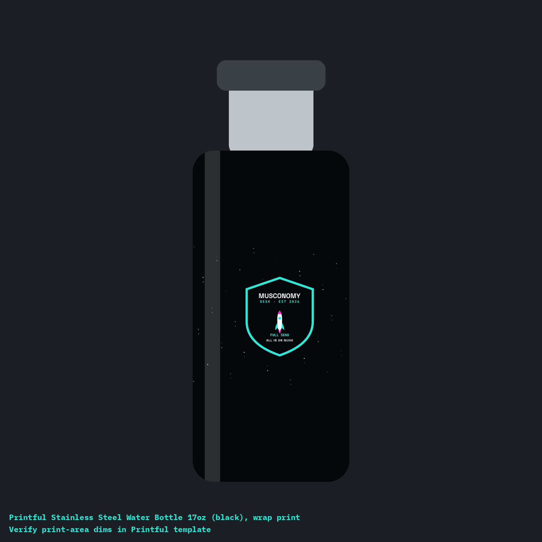 Full Send Shield Bottle mockup