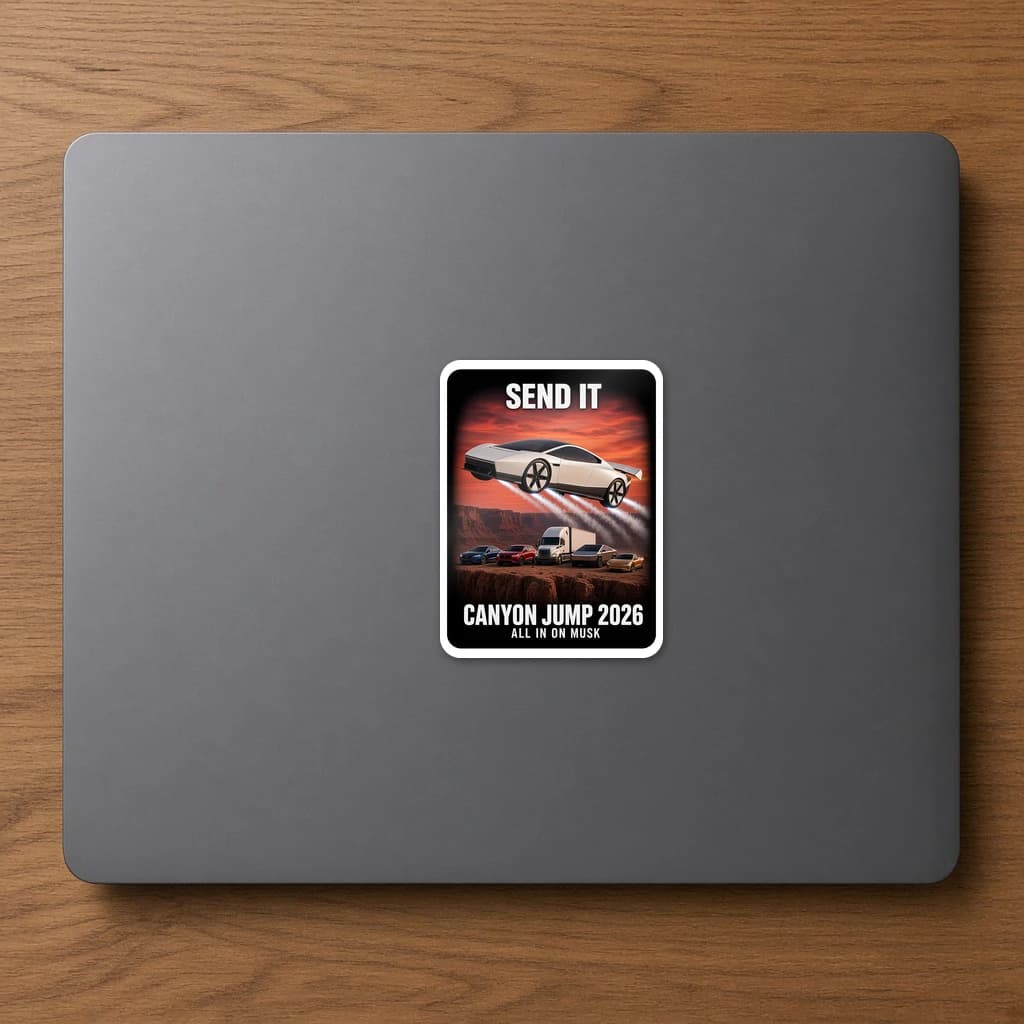 Send It: Canyon Jump 2026 Sticker mockup